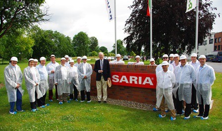 Visitors from the UK at Rethmann's SARIA facility.  Centre is Norbert Rethmann, with (to his right) Richard Biffa